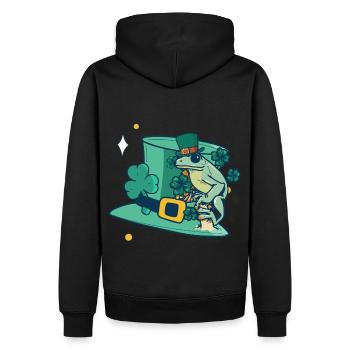 Chapeau Grenouille Lucky Charm Quark Amphibiens Cadeau - Sweat à capuche Premium bio Homme - noir - Dos - Nico (187cm)