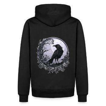 Corbeau - Sweat à capuche Premium bio Homme - noir - Dos - Nico (187cm)