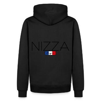 NIZZA FRANKREICH URLAUB SOMMER PARTY (b) - Männer Premium Bio Hoodie - Schwarz - Hinten - Nico (187cm)