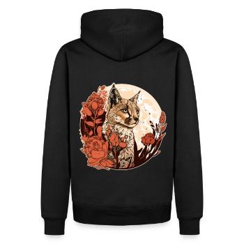 Luchs - Männer Premium Bio Hoodie - Schwarz - Hinten - Nico (187cm)