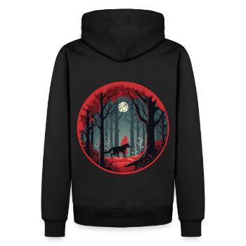 Petit Chaperon Rouge - Sweat à capuche Premium bio Homme - noir - Dos - Nico (187cm)
