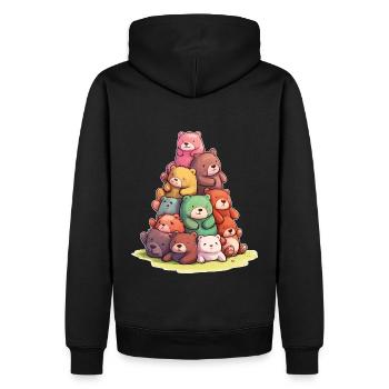 Funny teddy bears Colorful bears - Men’s Premium Organic Hoodie - black - Back - Nico (187cm)