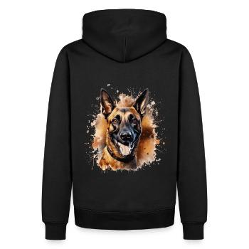 Belgian Shepherd Dog Malinois - Men’s Premium Organic Hoodie - black - Back - Nico (187cm)
