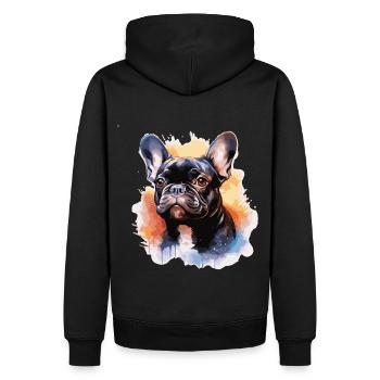 French Bulldog - Men’s Premium Organic Hoodie - black - Back - Nico (187cm)