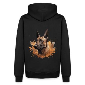 Belgian Shepherd Malinois - Men’s Premium Organic Hoodie - black - Back - Nico (187cm)