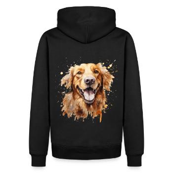 Golden retviver - Sweat à capuche Premium bio Homme - noir - Dos - Nico (187cm)