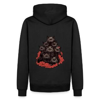 Schwarze Katzen - Männer Premium Bio Hoodie - Schwarz - Hinten - Nico (187cm)