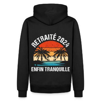 Retraité 2024 humour cadeau de retraite vintage - Sweat à capuche Premium bio Homme - noir - Dos - Nico (187cm)