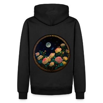 Rose - Männer Premium Bio Hoodie - Schwarz - Hinten - Nico (187cm)