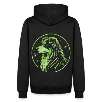 Chien de rêve Aussie vert - Sweat à capuche Premium bio Homme - noir - Dos - Nico (187cm)