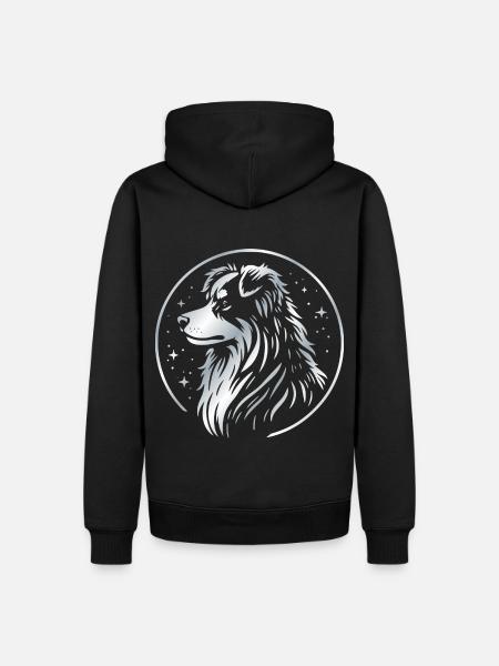 Dream dog Aussie silver - Men’s Premium Organic Hoodie - black