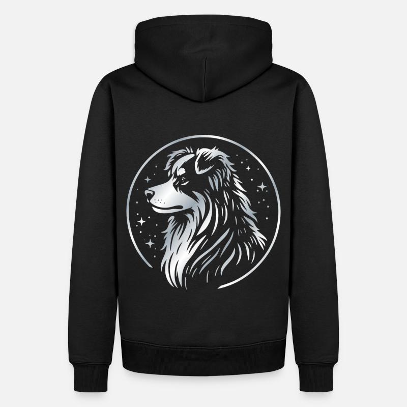 Dream dog Aussie silver - Men’s Premium Organic Hoodie - black