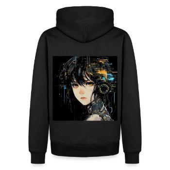Anime Augen Digital - Männer Premium Bio Hoodie - Schwarz - Hinten - Nico (187cm)