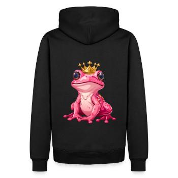 Mignonne princesse grenouille rose rose avec couronne dorée - Sweat à capuche Premium bio Homme - noir - Dos - Nico (187cm)