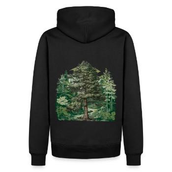 Wald Natur Wildnis Flora Naturliebhaber Baum - Männer Premium Bio Hoodie - Schwarz - Hinten - Nico (187cm)