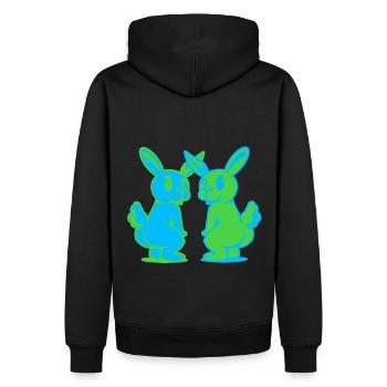 Lapin, Lapin, Lapin Rétro, Rongeur, Enfant Rongeur - Sweat à capuche Premium bio Homme - noir - Dos - Nico (187cm)