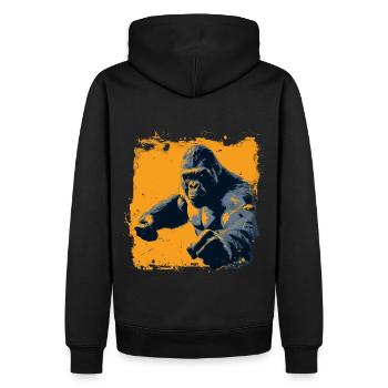 Gorille fracassant - Sweat à capuche Premium bio Homme - noir - Dos - Nico (187cm)