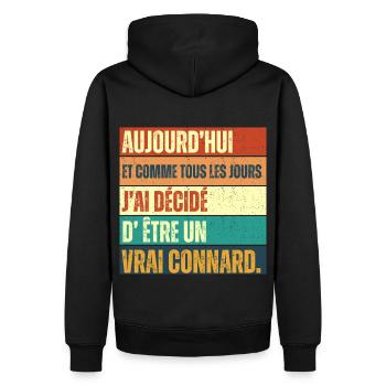 J' ai décidé d' être un vrai connard humour rétro - Sweat à capuche Premium bio Homme - noir - Dos - Nico (187cm)