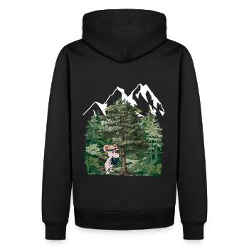 Forêt Tyrolienne, Souris, Gentiane, Alpes, Alm, Nature, Forêt - Sweat à capuche Premium bio Homme - noir - Dos - Nico (187cm)