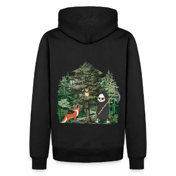 Waldbewohner Sensenmann Fantasy Halloween Tod - Männer Premium Bio Hoodie - Schwarz - Hinten - Nico (187cm)