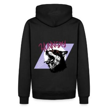 Affamé comme un loup - Rétro des années 80 - Sweat à capuche Premium bio Homme - noir - Dos - Nico (187cm)