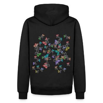 Papillons Sentiments Émotion Douleur Dépression - Sweat à capuche Premium bio Homme - noir - Dos - Nico (187cm)