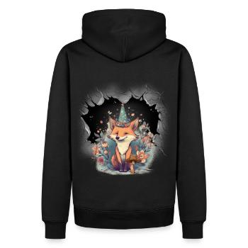 renard mystique renards conte de fées conte de fées personnage enfant - Sweat à capuche Premium bio Homme - noir - Dos - Nico (187cm)