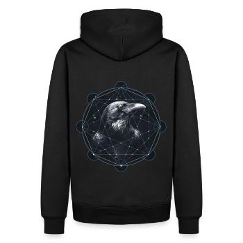 Mythologie du corbeau - Sweat à capuche Premium bio Homme - noir - Dos - Nico (187cm)