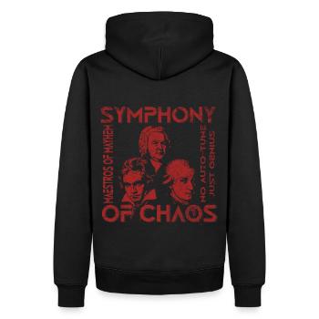 Symphonie des Chaos - Klassische Musik Rebellen T-Shirt - Männer Premium Bio Hoodie - Schwarz - Hinten - Nico (187cm)