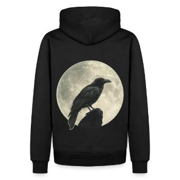 Raven - Men’s Premium Organic Hoodie - black - Back - Nico (187cm)