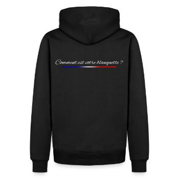 Comment est votre blanquette - Sweat à capuche Premium bio Homme - noir - Dos - Nico (187cm)