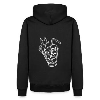 Skull Cocktail Linie Kunst - Männer Premium Bio Hoodie - Schwarz - Hinten - Nico (187cm)