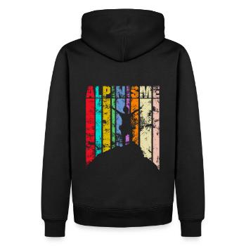 Bergsteigen - Männer Premium Bio Hoodie - Schwarz - Hinten - Nico (187cm)