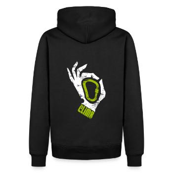Cadeau passion escalade CLIMB - Sweat à capuche Premium bio Homme - noir - Dos - Nico (187cm)