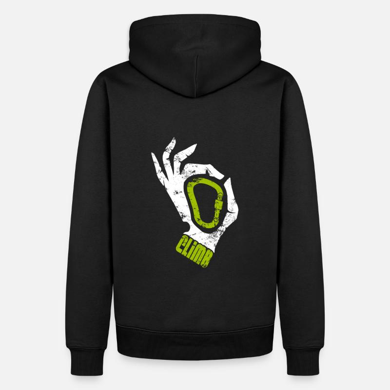 Cadeau passion escalade CLIMB - Sweat à capuche Premium bio Homme - noir