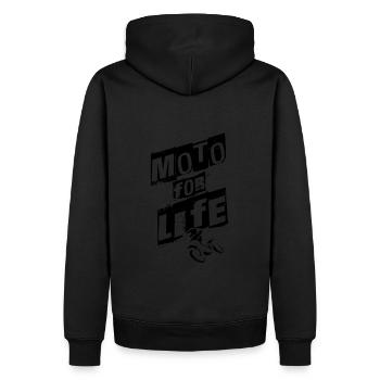 Moto for life - Sweat à capuche Premium bio Homme - noir - Dos - Nico (187cm)