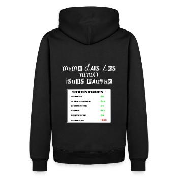 Selbst im MMO bin ich arm! MMO Geek Gaming - Männer Premium Bio Hoodie - Schwarz - Hinten - Nico (187cm)