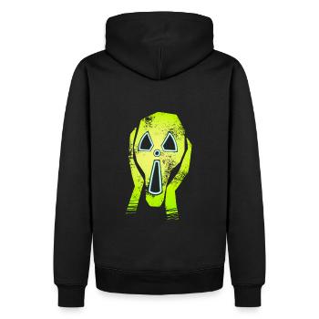 Gesicht der radioaktiven Angst Neon-Stil - Männer Premium Bio Hoodie - Schwarz - Hinten - Nico (187cm)