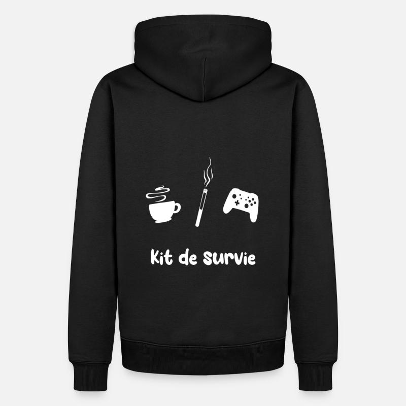 Mon kit de survie idéal - Sweat à capuche Premium bio Homme - noir