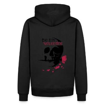 Sei mein Valentinstag - sei mein Valentinstag - Männer Premium Bio Hoodie - Schwarz - Hinten - Nico (187cm)