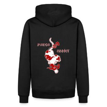 Manga addict - Sweat à capuche Premium bio Homme - noir - Dos - Nico (187cm)