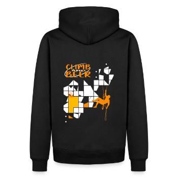 Klettern und Bier - Männer Premium Bio Hoodie - Schwarz - Hinten - Nico (187cm)
