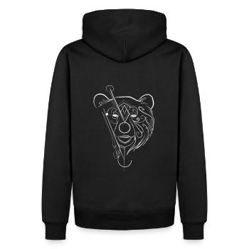 Drawing bear style lining graphic - Men’s Premium Organic Hoodie - black - Back - Nico (187cm)