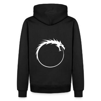 Ouroboros Drache beißt sich in den eigenen Schwanz - Männer Premium Bio Hoodie - Schwarz - Hinten - Nico (187cm)