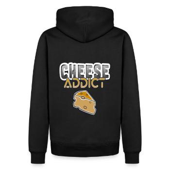 Käsesüchtig - Männer Premium Bio Hoodie - Schwarz - Hinten - Nico (187cm)