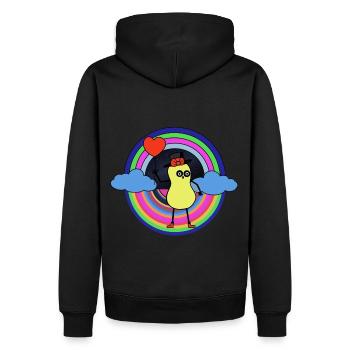 Peanut Dream Nut Kids Good Night Rainbow - Sweat à capuche Premium bio Homme - noir - Dos - Nico (187cm)