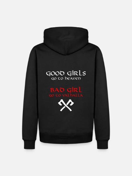 Good girls go to heaven Bad girl go to Valhalla - Men’s Premium Organic Hoodie - black