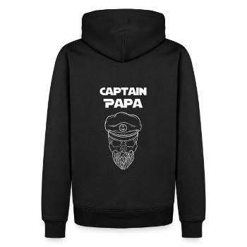 Captain papa skull - Sweat à capuche Premium bio Homme - noir - Dos - Nico (187cm)