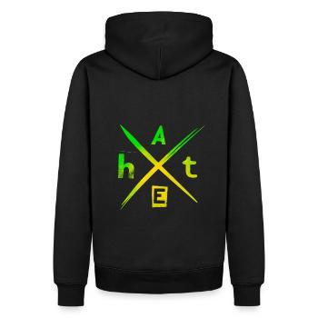 H A T E hate - Sweat à capuche Premium bio Homme - noir - Dos - Nico (187cm)