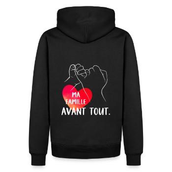 Ma famille avant tout. - Sweat à capuche Premium bio Homme - noir - Dos - Nico (187cm)